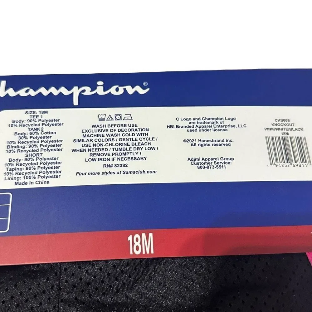 Champion Toddler Girls 3 Piece Active Set Size 18M